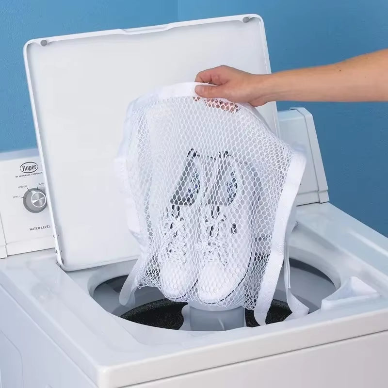 1/2PCS Mesh Shoe Drying Bag Universal Washing Machine Large Cloth Sneaker Cleaning Bag with Zipper Reusable Laundry Organization
