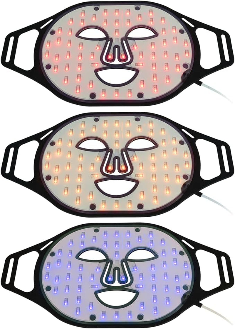 Led Face Mask Light Therapy,4 Colors Skin Rejuvenation 240 Led Red Light Mask,Led Face Mask Light Therapy for Facial Skin Care