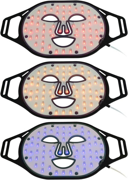 Led Face Mask Light Therapy,4 Colors Skin Rejuvenation 240 Led Red Light Mask,Led Face Mask Light Therapy for Facial Skin Care